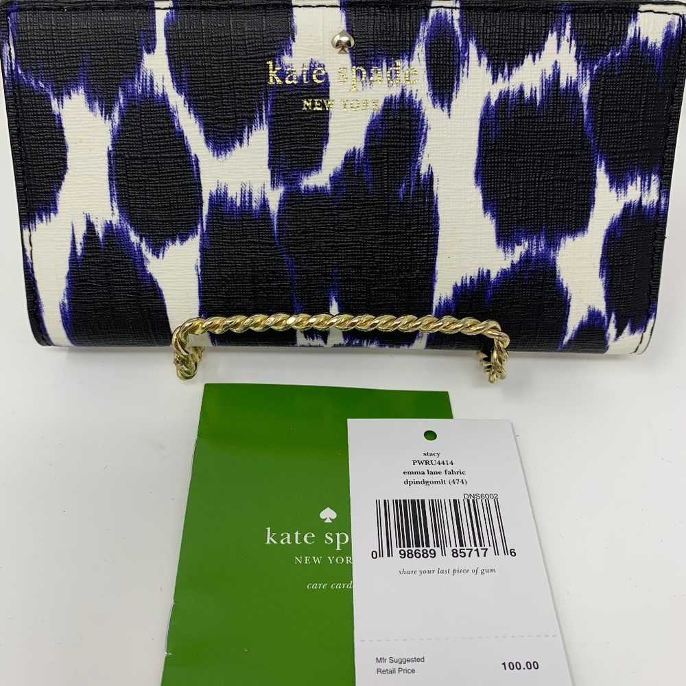 Kate Spade Black, Whtie and Blue Dots Wallet
